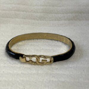 Vintage Scuola del Cuoio Black Snakeskin Firenze Italian Bracelet Bangle